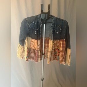 NWOT Boho Patchwork Jean Jacket